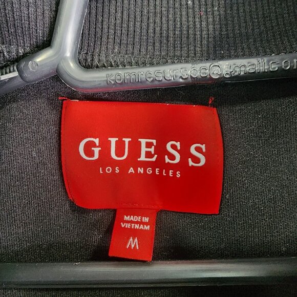 Mens Black & Red Guess Track Jacket Full Zip Long Sleeve Mock Neck Size M - Picture 6 of 11